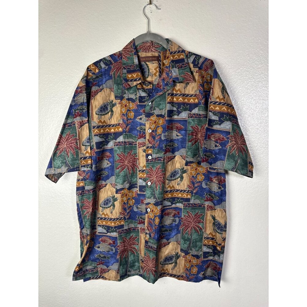 Vintage Tori Richard Hawaiian Shirt Mens Medium Tropical Short Sleeve Button Up